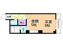ベルヴィ24 1DKの間取図画像