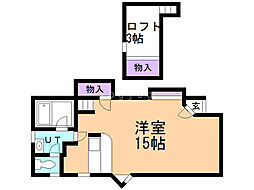 メゾネ山の手 ワンルームの間取図画像