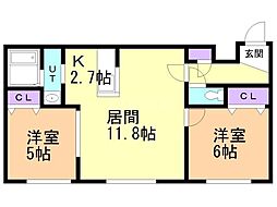 Enzo 2LDKの間取図画像