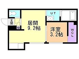札幌市営東西線 発寒南駅 徒歩9分の賃貸マンション 1階1LDKの間取り