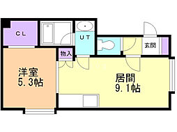 ルミエール宮の沢 1LDKの間取図画像
