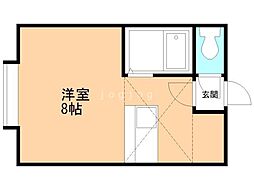 ベルメゾン琴似B棟 ワンルームの間取図画像