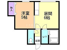 アーバンライフハウスNo.2 1DKの間取図画像