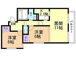 間取図画像 2LDK