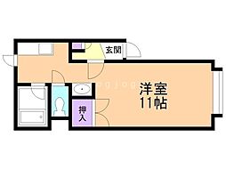 メゾン・ジルエット 1Kの間取図画像