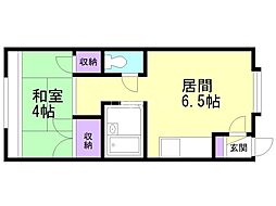 ロジェ・モニカ1 1DKの間取図画像