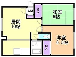 旭荘 2LDKの間取図画像