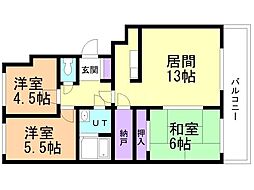 デイトナ 3LDKの間取図画像