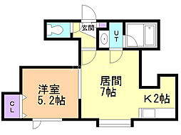 エイビーズ 1LDKの間取図画像