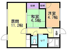 パレスほしみ 2LDKの間取図画像