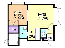 ハレクラニハウス 1DKの間取図画像