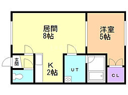アートハイムヨシ 1LDKの間取図画像