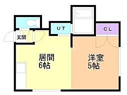 サンコート稲穂2 1DKの間取図画像