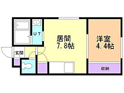 アイアール二十四軒 1DKの間取図画像