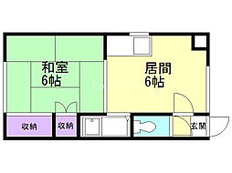ラ・フォンティーヌ 1DKの間取図画像