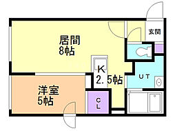 LaMeridianWest 1LDKの間取図画像