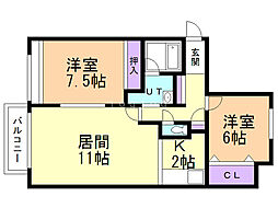 ベイパレス69 2LDKの間取図画像
