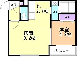 コスモスT&S 1LDKの間取図画像