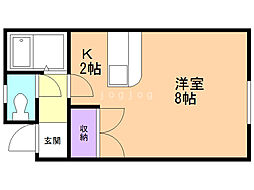 マンションイーグル 1Kの間取図画像