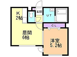 マイルーム宮の沢3 1LDKの間取図画像