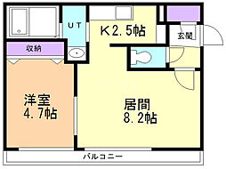 RA711 1LDKの間取図画像