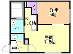 GRANDIR 1DKの間取図画像