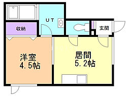 ルーバン917 1DKの間取図画像
