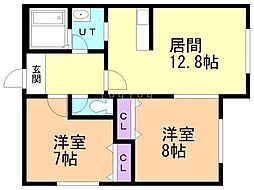 ファリア08 2LDKの間取図画像