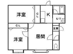 SKハイツ 2LDKの間取図画像