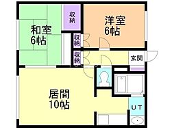 コーポほせん 2LDKの間取図画像