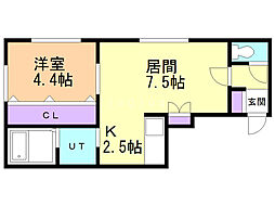 セナ発寒1 1LDKの間取図画像