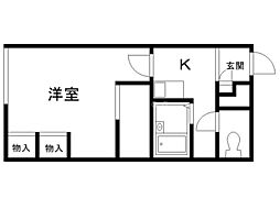 レオパレス西町北 1Kの間取図画像