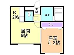マイルーム宮の沢2 1LDKの間取図画像