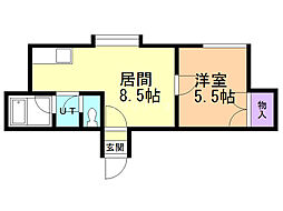 エントピア壱番館 1LDKの間取図画像