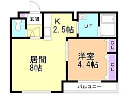 プルミエ発寒 1LDKの間取図画像