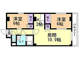 エルプラス 2LDKの間取図画像