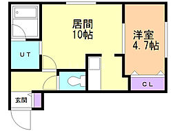 ブロッサム琴似 1LDKの間取図画像