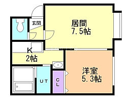 セクル2 1LDKの間取図画像