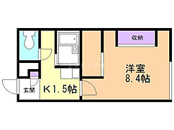 レオパレスすぐり 1Kの間取図画像