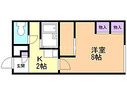 レオパレス西町北 1Kの間取図画像