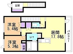 AtlantisShinkawa 2LDKの間取図画像