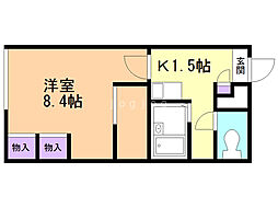 レオパレスアルジャン 1Kの間取図画像