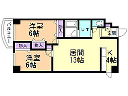恒志堂手稲ビル2 2LDKの間取図画像