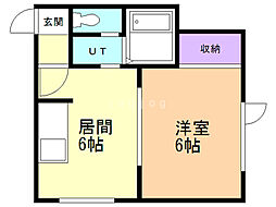 ライブヒルズ 1DKの間取図画像