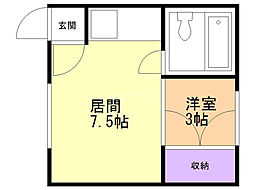 みどり荘 ワンルームの間取図画像