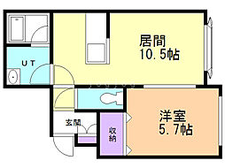 アオイハウス610 1LDKの間取図画像
