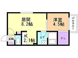 セブンスコート琴似 1LDKの間取図画像