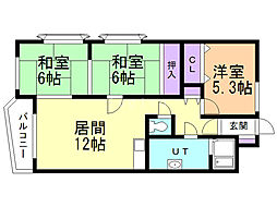 リンダビスタ山の手 3LDKの間取図画像