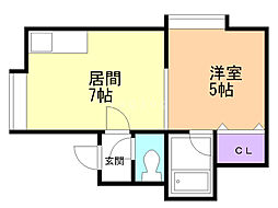 インクリース・琴似 1DKの間取図画像