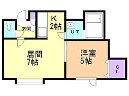 グラウデイ 1LDKの間取図画像